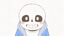 a cartoon drawing of a skeleton 's face with a smile on it