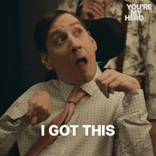 a man in a wheelchair says " i got this " while pointing
