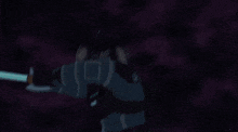 a cartoon of a man riding a surfboard with a lightning bolt behind him