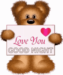 i love you good night teddy bear heart love