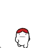 a cartoon character with a brick on his head