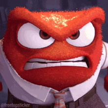 a cartoon character with an angry look on his face and the words freetopsticker below him
