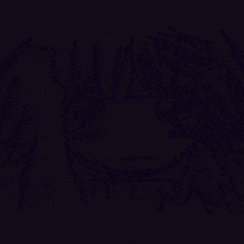 a drawing of a girl with purple hair and flowers in her hair