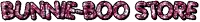 the word store is written in pink and black