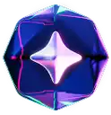 a blue and purple origami object with a pink star in the center .