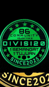 a green and yellow logo for 86 community kojonyuk