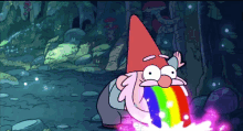 Gnome Rainbow Vomit GIF - Gnome Rainbow Vomit Gravity Falls GIFs