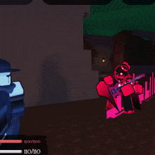 a screenshot of a video game shows a red robot with a gun and the number 110/110