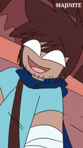 a cartoon character with majinite written on the top
