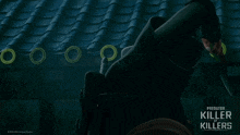 a poster for predator killer of killers shows a ninja with a hood