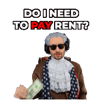 a man in a wig and sunglasses holding a 100 dollar bill