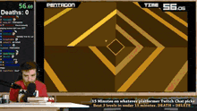 a man is playing a game called pentagon