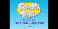 the logo for freddy fish and the case of the stolen conch shell