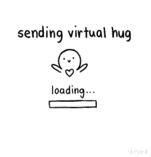 a drawing of a person sending a virtual hug