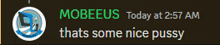 a message from mobeeus today at 2:57 am