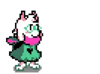 a pixel art of a sheep holding a flashlight