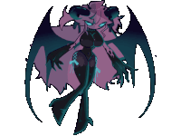 a cartoon drawing of a demon with horns