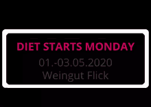 diet starts monday taunus charter weingut flick