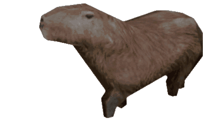 Sped up Low-poly 3d animation of a capybara walking