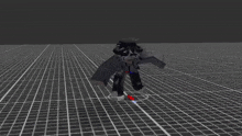 a computer generated image of a person doing a handstand on a grid