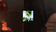a picture of a cartoon character is flying in the air .