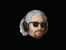 two heads of a man wearing sunglasses and headphones