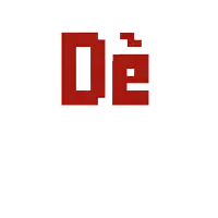 a red logo that says de denk on it