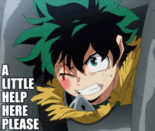 a little help here please is written on a poster