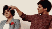harry styles louis tomlinson one direction touch hair mess up hair