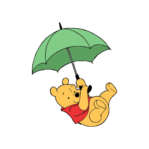 Umbrella Flying Sticker - Umbrella Flying Winnie The Pooh Stickers