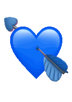 Blue Arrow Through Heart Heart Arrow Sticker