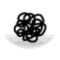 a black and white drawing of a sheep 's head with a shadow on a white background .