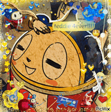 a picture of a cartoon character says teddie 4ever !!!