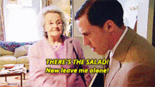 Theres The Salad Now Leave Me Alone GIF - Theres The Salad Now Leave Me Alone Granny GIFs