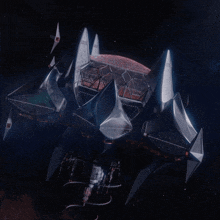a computer generated image of a space ship with a large sphere in the middle