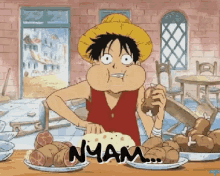 Luffy Nyam GIF - Nyam Luffy One Piece GIFs