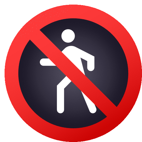No Pedestrians Symbols Sticker