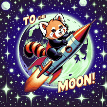 To The Moon Red Panda Squad GIF - To The Moon Red Panda Squad Moon GIFs
