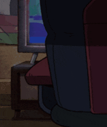 a cartoon girl wearing headphones and a microphone is playing a video game
