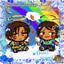 a picture of two cartoon characters with the words dolci sogni in the bottom right corner