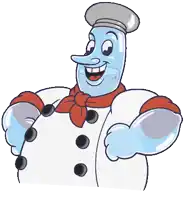 a cartoon drawing of a chef wearing a chef hat