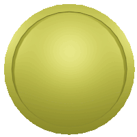 a gold coin with a white background and a shiny metallic finish