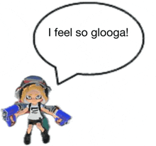 a cartoon character with a speech bubble that says i feel so glooga .