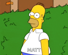 homer simpson hide in shrubs hiding in bushes disappear into hedges embarrassed