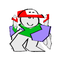 a cartoon drawing of a cube with a smiley face on it .