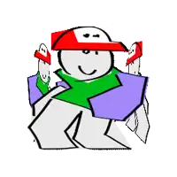 a cartoon drawing of a cube with a smiley face on it .