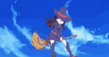 little witch academia witchs broom flying broom broom fly