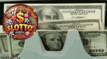 a lottery advertisement with a picture of a dollar bill