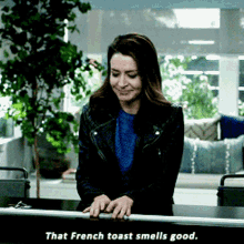 Greys Anatomy Amelia Shepherd GIF - Greys Anatomy Amelia Shepherd That French Toast Smells Good GIFs