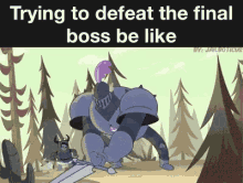 final boss gaming cartoon knight try harder